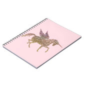 Trendy Gold Glitter Sparkle Unicorn Pegasus Horse Notitieboek (Linkerzijde)