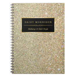 Trendy Gold Glitter Sparkles Makeup Beauty Salon Notitieboek