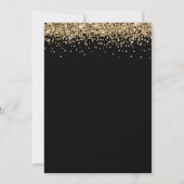 Trendy Gold Glitter Sweet 16 Birthday Black Kaart (Achterkant)