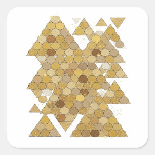 Trendy Gold Gouden Bomen Vierkante Sticker