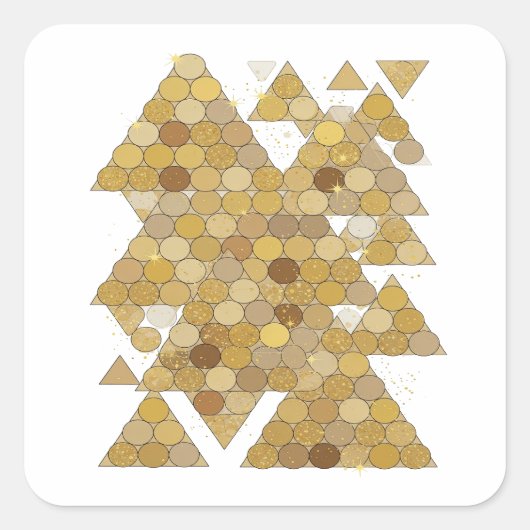 Trendy Gold Gouden Bomen Vierkante Sticker (Voorkant)