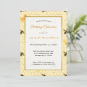Trendy Gold Honeycomb Bee Birthday Kaart (Staand voorkant)