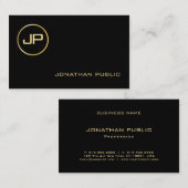 Trendy Gold Kijk Monogrammed Elegant Professional Visitekaartje (Voorkant / Achterkant)