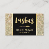 Trendy Gold Lashes Glitter Sparkles Makeup Artist Visitekaartje (Voorkant)