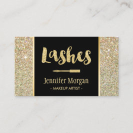 Trendy Gold Lashes Glitter Sparkles Makeup Artist Visitekaartje