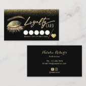 Trendy Gold Lashes Makeup Artist Salon Loyalty (Voorkant / Achterkant)