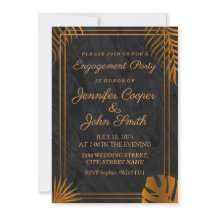 Trendy Gold Leaves en Geometric Lijst Verloving