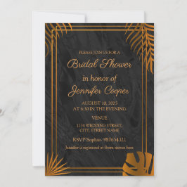 Trendy Gold Leaves Geometric Lijst Vrijgezellenfee Kaart