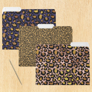 Trendy Gold Leopard Fur Spots Print Documentenmap