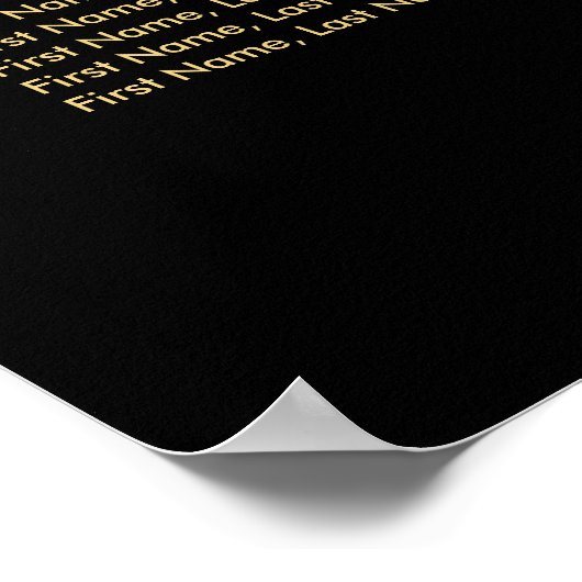 Trendy Gold Light op Black - Seed Chart Poster (Hoek)