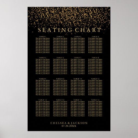 Trendy Gold Light op Black - Seed Chart Poster (Voorkant)