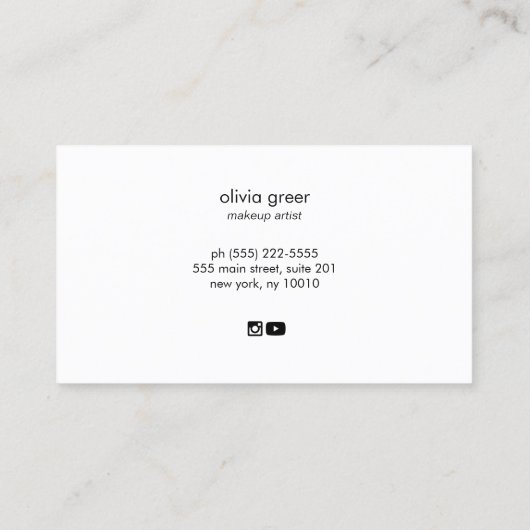 Trendy Gold Lijst Make-up Artist Visitekaartje (Achterkant)