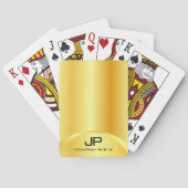Trendy Gold look Elegant Modern Monogram Sjabloon Pokerkaarten (Achterkant)
