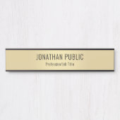 Trendy Gold Look Modern Eenvoudige Sjabloon Elegan Deurbordje (Voorkant)