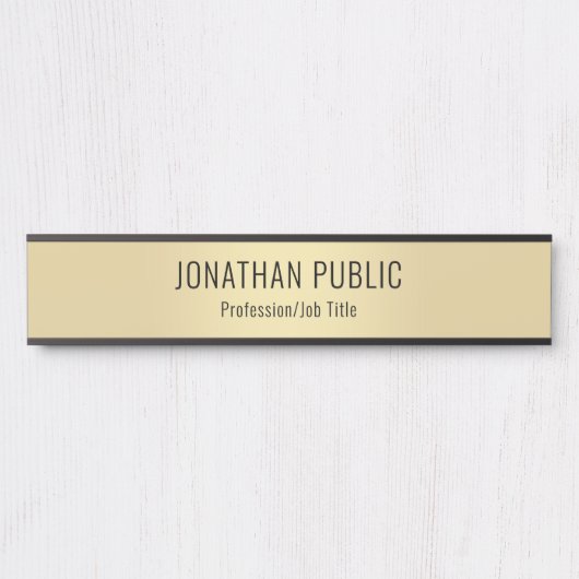 Trendy Gold Look Modern Eenvoudige Sjabloon Elegan Deurbordje (Voorkant)