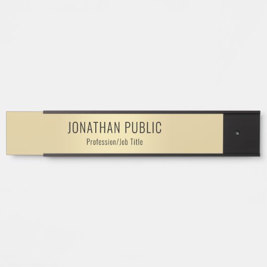 Trendy Gold Look Modern Eenvoudige Sjabloon Elegan Deurbordje (Voorkant)