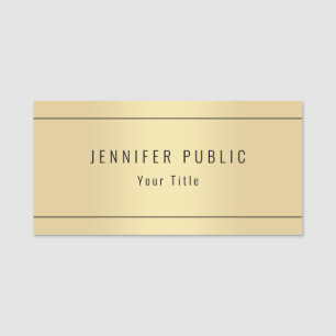 Trendy Gold look Modern Elegant Glam Sjabloon Naamplaatje