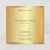 Trendy Gold Look Modern Elegant Professioneel Chic Vierkante Visitekaartje (Achterkant)
