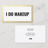 Trendy Gold Makeup Artist Visitekaartje (Voorkant / Achterkant)