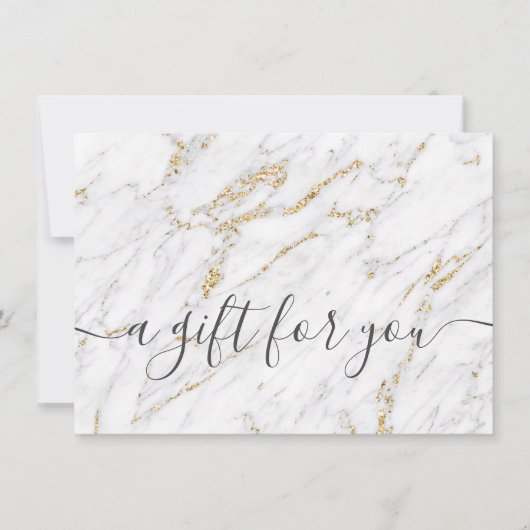 Trendy Gold marble elegant gift certificate (Voorkant)
