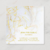 Trendy Gold Marble Sjabloon Elegant Golden Modern Vierkante Visitekaartje (Achterkant)