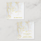 Trendy Gold Marble Sjabloon Elegant Golden Modern Vierkante Visitekaartje (Voorkant / Achterkant)
