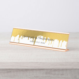 Trendy Gold Metallic Drivers Script Custom Bureau Naambordje