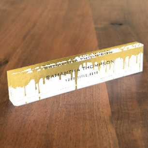 Trendy Gold Metallic Drivers Script Custom Naambordje