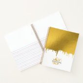 Trendy Gold Metallic Drivers Script Monogram Notitieboek (Binnen)