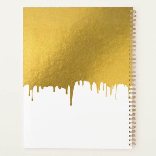 Trendy Gold Metallic Drivers Script Monogram Planner (Achterkant)