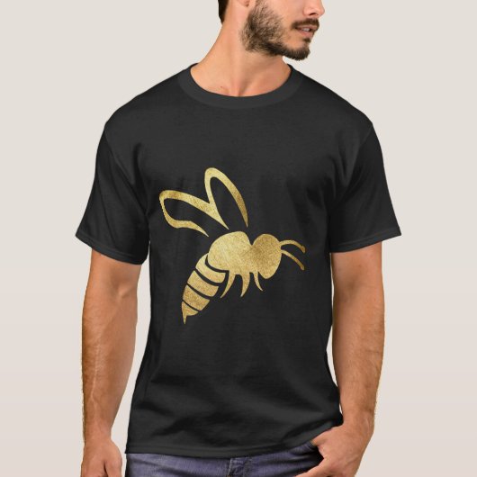 Trendy Gold Metallic Yellow Jacket Bee T-Shirt (Voorkant)