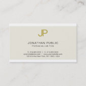 Trendy Gold Monogrammed Design Modern Chic Plain Visitekaartje (Voorkant)