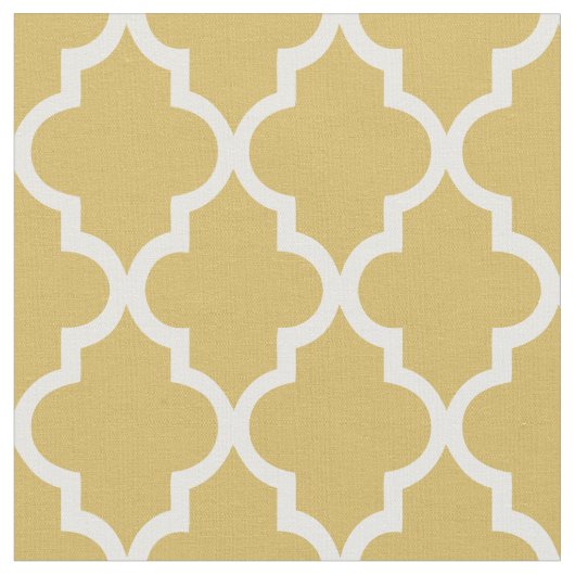 Trendy Gold Moroccan Quatrefoil Pattern Stof (Close Up)