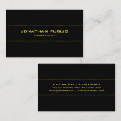 Trendy Gold Name Modern Elegant Black Sjabloon Visitekaartje (Voorkant / Achterkant)