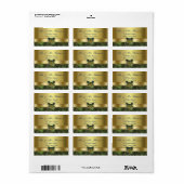 Trendy Gold Peacock Wedding Custom Monogram Etiket (Full Sheet)