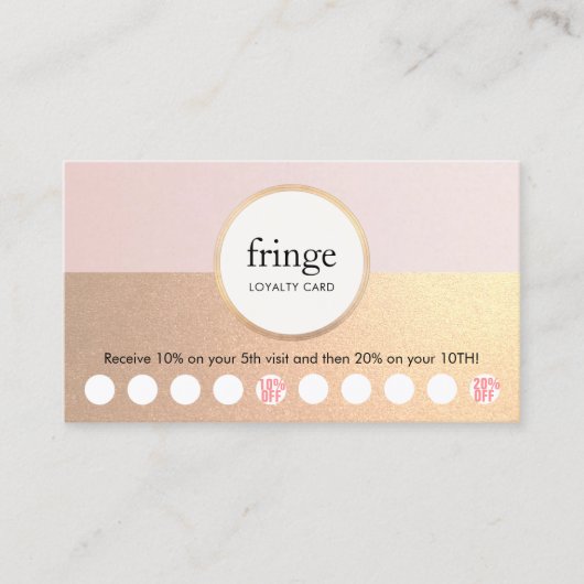 Trendy Gold PINK Beauty Salon 10 Punch Loyalty (Voorkant)