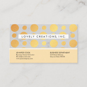Trendy Gold Polka Dots Color Block Visitekaartje