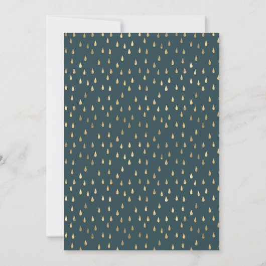Trendy Gold Raindrops Slate Grey Afstuderen Kaart (Achterkant)