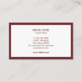 Trendy Gold Roos Burgundy Monogram Visitekaartje (Achterkant)