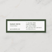 Trendy Gold Roos Monogram Green Mini Visitekaartje (Achterkant)