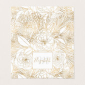 Trendy Gold-Rozen en gemarigold Flowers — Wit ontw Visitekaartje (Buitenkant ongevouwen)