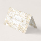 Trendy Gold-Rozen en gemarigold Flowers — Wit ontw Visitekaartje (Voorkant)
