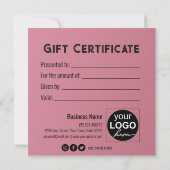 Trendy Gold Satin Ribbon Gift Bow Pink-kaartje (Achterkant)