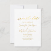 Trendy Gold Script 2Photos Sla de datumkaart op Notitiekaartje (Achterkant)