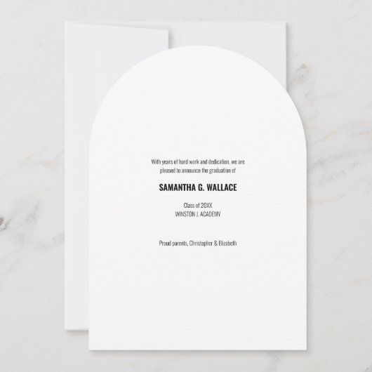 Trendy Gold-script Afstuderen Foto Kaart (Achterkant)