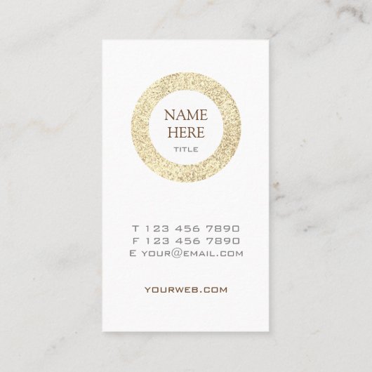 Trendy Gold Sequin Verticaal Visitekaartje (Achterkant)