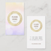 Trendy Gold Sequin Verticaal Visitekaartje (Voorkant / Achterkant)