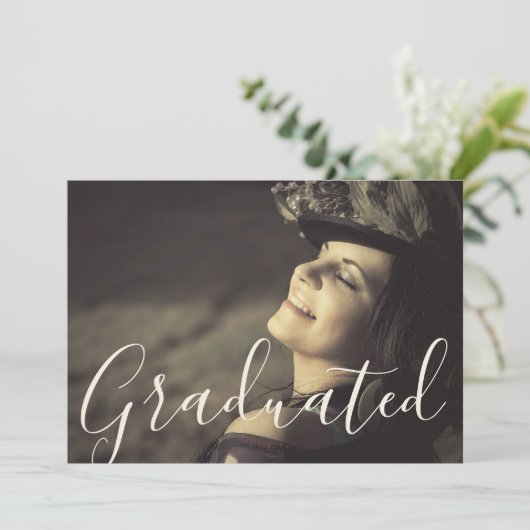 Trendy Gold Sparking Gradued Photo Afstuderen Kaart (Staand voorkant)