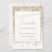 Trendy Gold Sparking Gradued Photo Afstuderen Kaart (Achterkant)