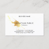 Trendy Gold Splash Modern Professioneel Elegant Visitekaartje (Achterkant)
